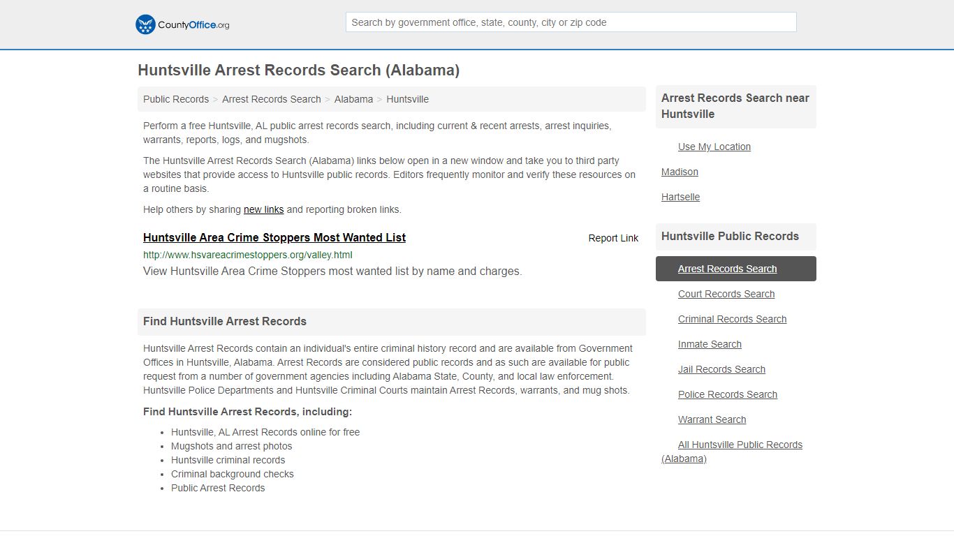 Arrest Records Search - Huntsville, AL (Arrests & Mugshots)